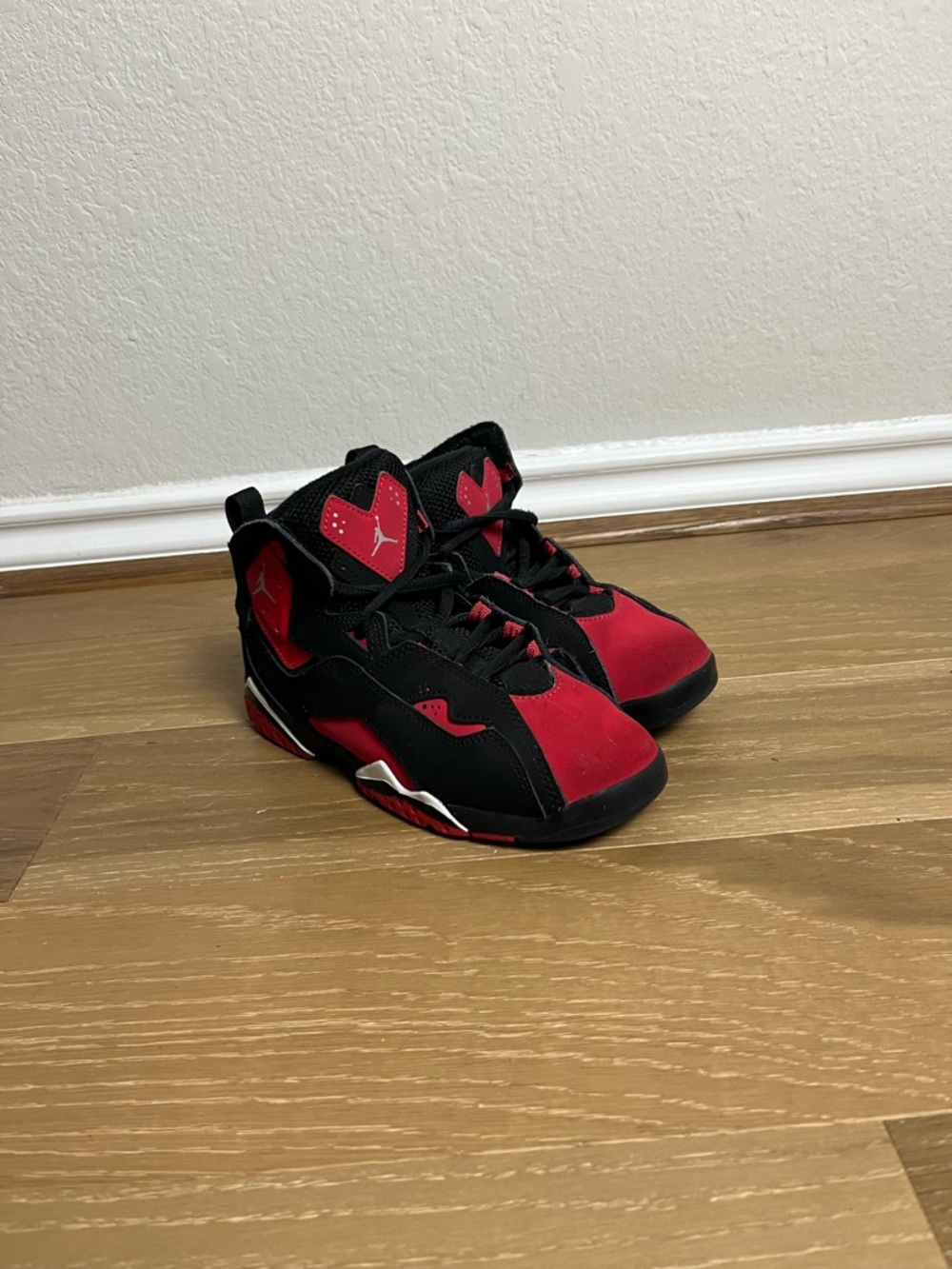 Jordan Kids Black and Red High-Top Sneakers